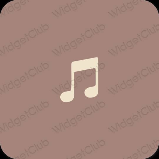 Естетичен кафяво Music икони на приложения