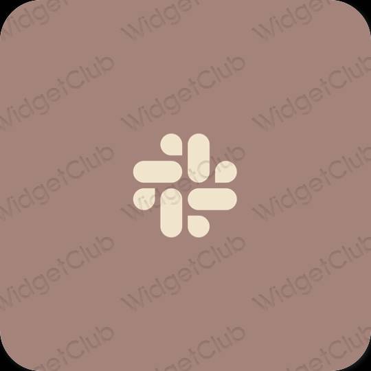Estetisk brun Slack app ikoner