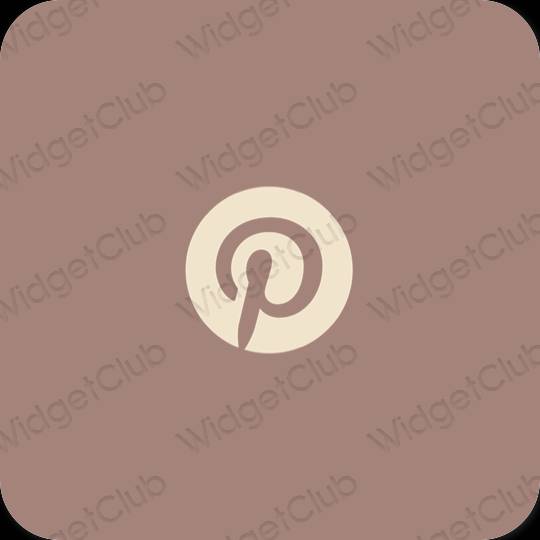 審美的 棕色的 Pinterest 應用程序圖標