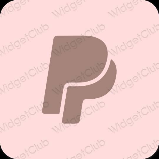 Stijlvol pastelroze Paypal app-pictogrammen