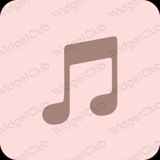 Estetski pastelno ružičasta Music ikone aplikacija