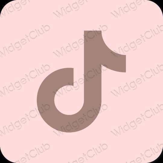 Aesthetic pastel pink TikTok app icons