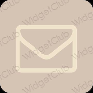 Esthétique beige Mail icônes d'application