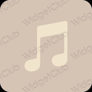 审美的 浅褐色的 Apple Music 应用程序图标