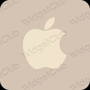 Estetické béžová Apple Store ikony aplikácií