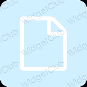 Thẩm mỹ màu xanh pastel Files biểu tượng ứng dụng