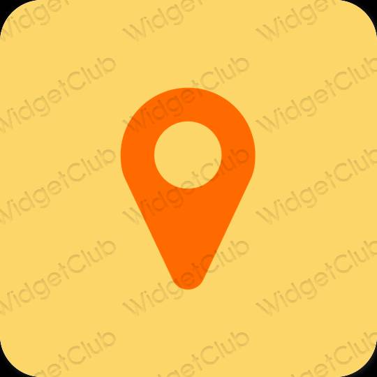 Stijlvol oranje Google Map app-pictogrammen