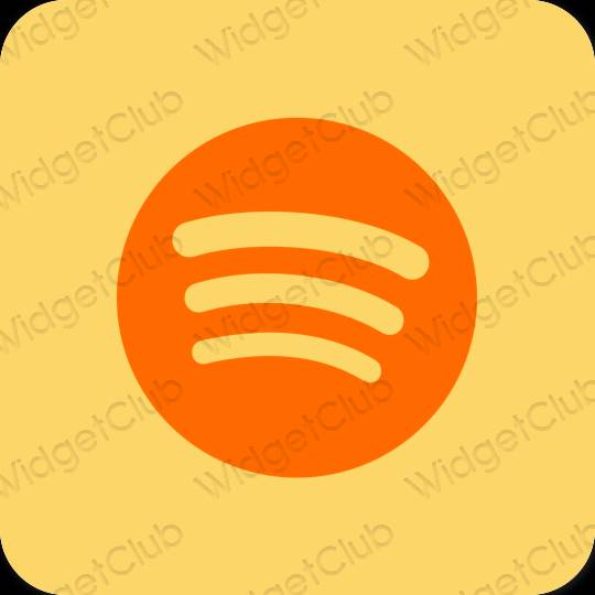 Estetsko oranžna Spotify ikone aplikacij