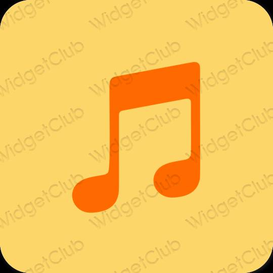 эстетический коричневый Apple Music значки приложений