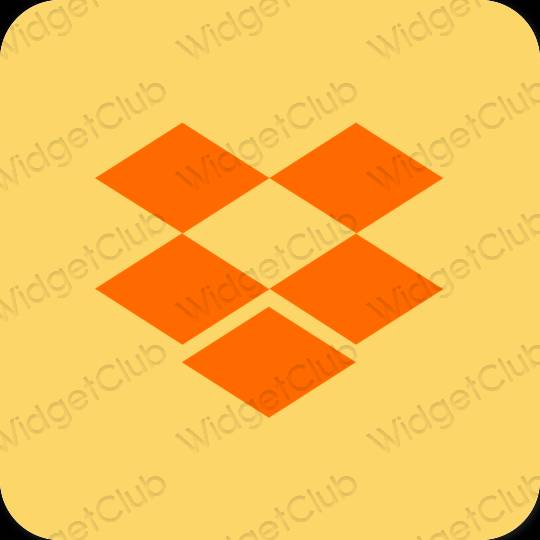 Estetisk orange Dropbox app ikoner