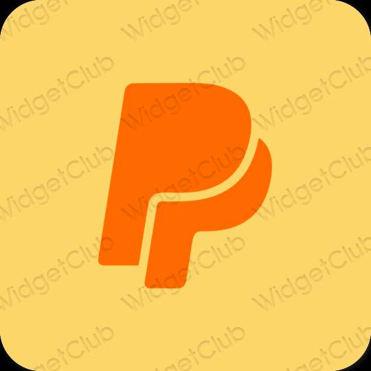 Ästhetisch Orange Paypal App-Symbole