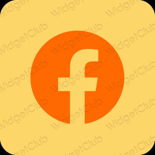 Estetické oranžová Facebook ikony aplikácií
