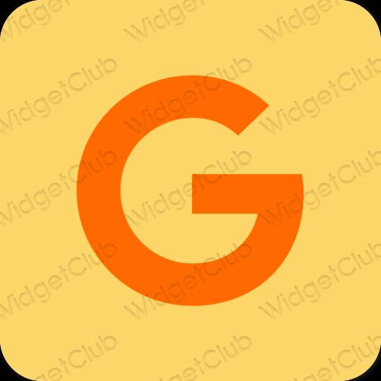 جمالي البرتقالي Google أيقونات التطبيق