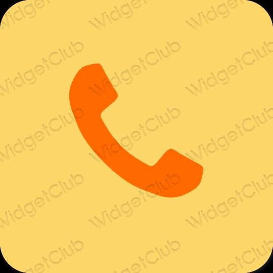 Esztétika narancssárga Phone alkalmazás ikonok