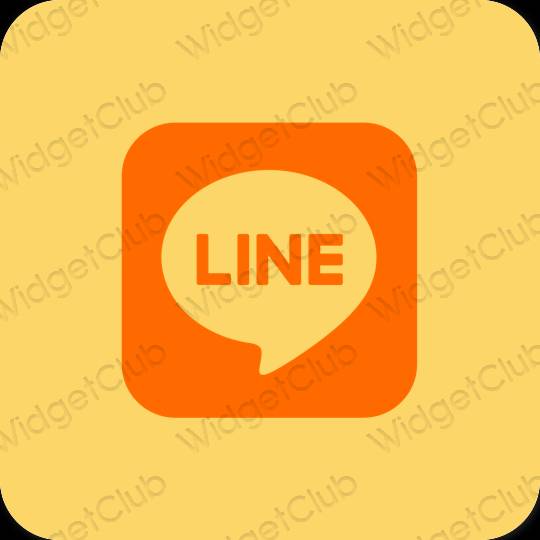 Esztétika narancssárga LINE alkalmazás ikonok