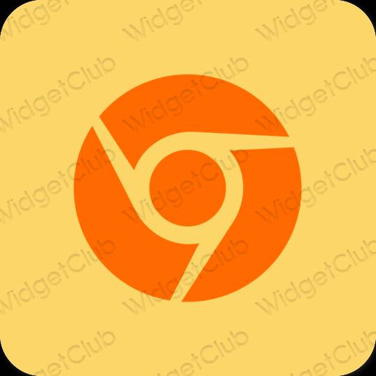 Estético laranja Chrome ícones de aplicativos