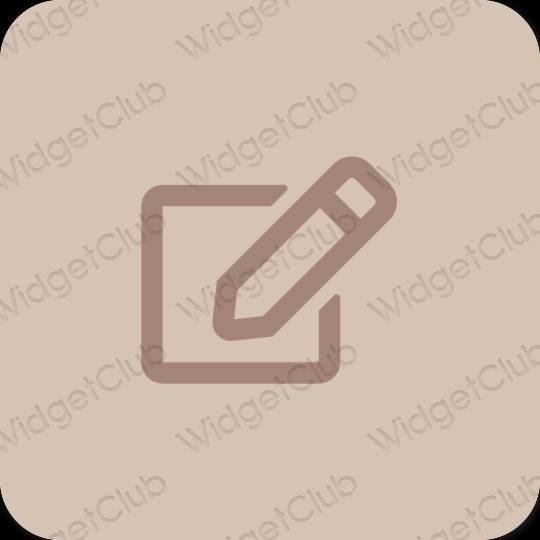 Estetyka beżowy Notes ikony aplikacji