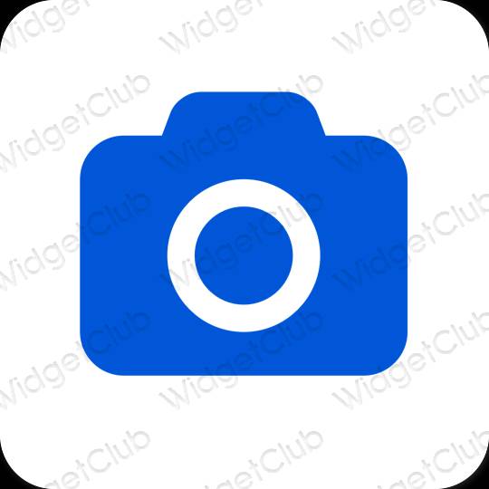 Estetico blu Camera icone dell'app