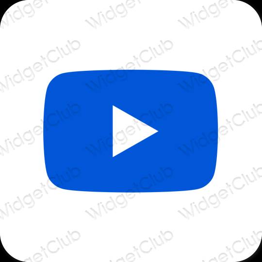 Aesthetic neon blue Youtube app icons