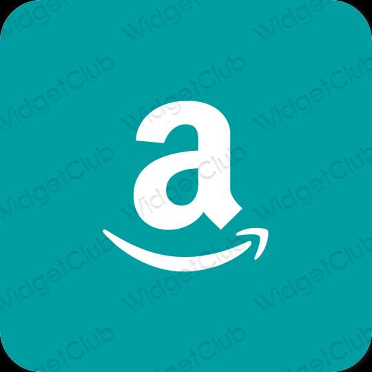 Thẩm mỹ màu xanh da trời Amazon biểu tượng ứng dụng