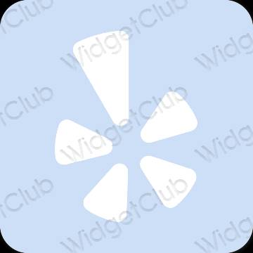 Esthétique bleu pastel Yelp icônes d'application