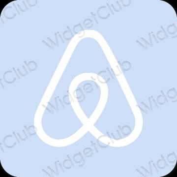Esteetiline pastelne sinine Airbnb rakenduste ikoonid