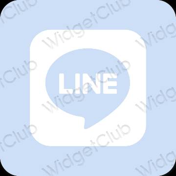 Ესთეტიური პასტელი ლურჯი LINE აპლიკაციის ხატები