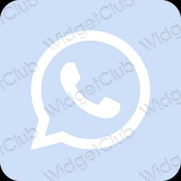 Æstetisk pastel blå WhatsApp app ikoner