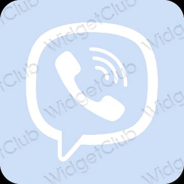 Estetický pastelově modrá Viber ikony aplikací