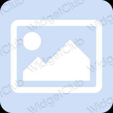 Aesthetic pastel blue Photos app icons