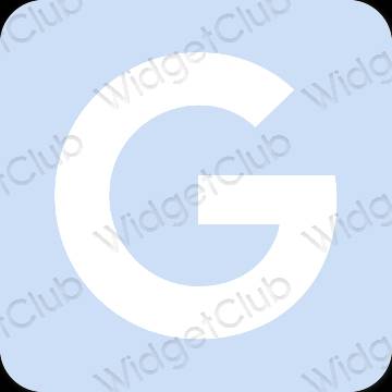 Estetik biru pastel Google ikon aplikasi