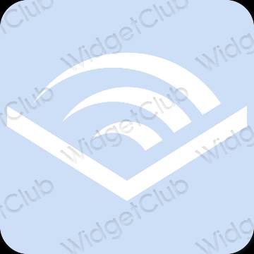 Estetis biru pastel Audible ikon aplikasi