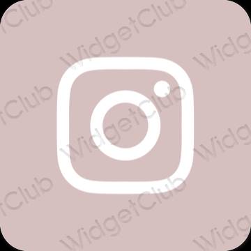 Estetis merah muda pastel Instagram ikon aplikasi