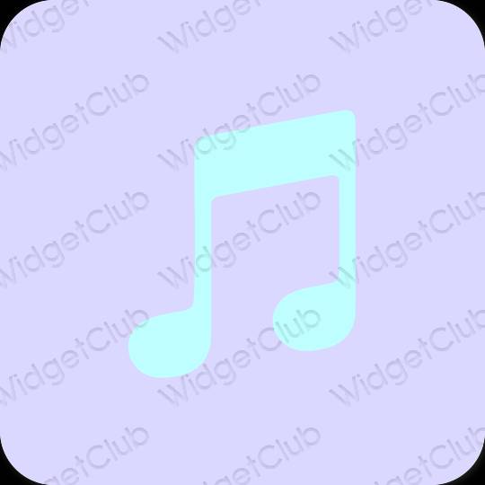 Estetické pastelovo modrá Music ikony aplikácií