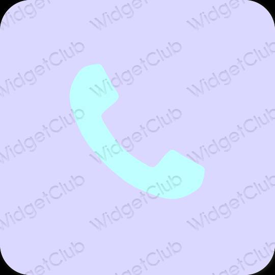 Estetis ungu Phone ikon aplikasi