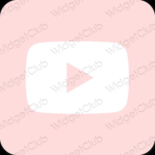Esztétika pasztell rózsaszín Youtube alkalmazás ikonok