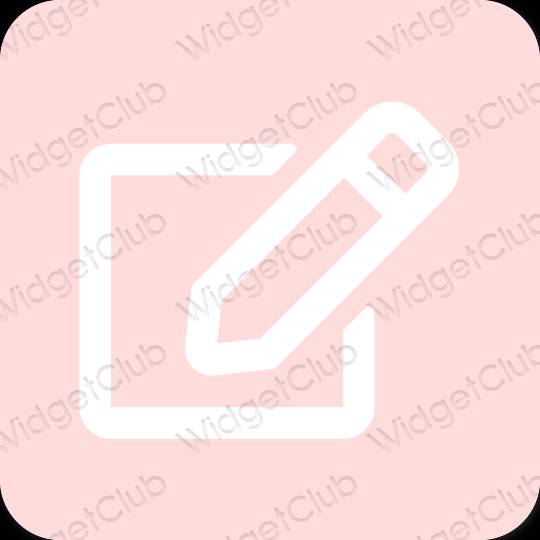 Estetic roz Notes pictogramele aplicației