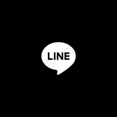Estetis hitam LINE ikon aplikasi