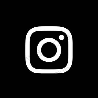黒 Instagram おしゃれアイコン画像素材