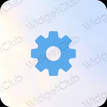 Estetico blu Settings icone dell'app