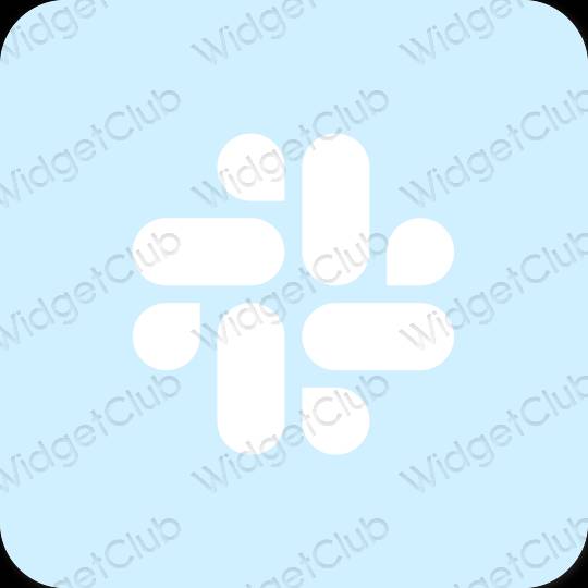 Estetické pastelovo modrá Slack ikony aplikácií