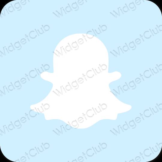 Estetsko pastelno modra snapchat ikone aplikacij
