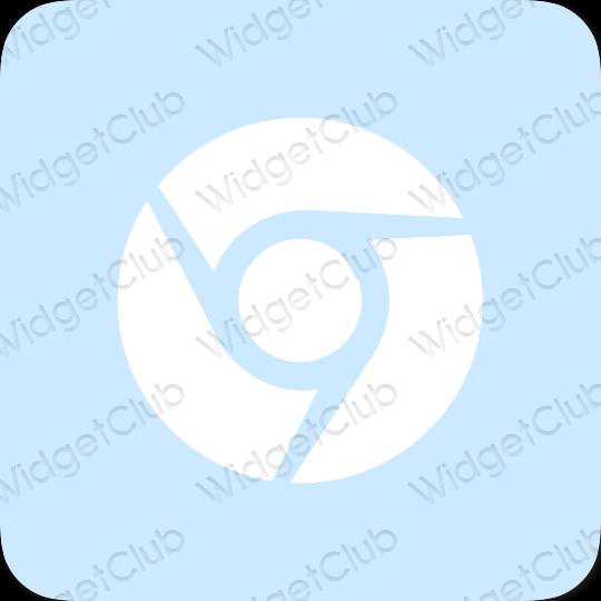 Aesthetic pastel blue Chrome app icons
