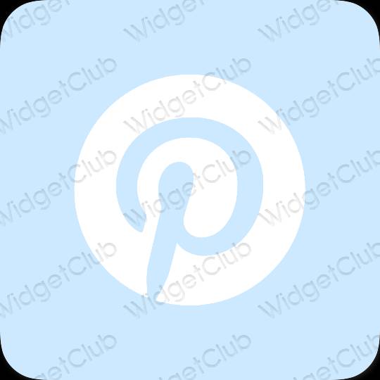 Aesthetic pastel blue Pinterest app icons