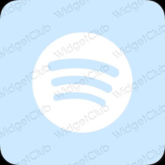 Aesthetic pastel blue Spotify app icons