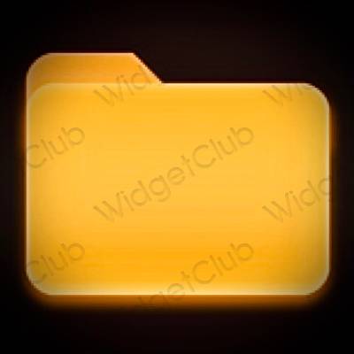 Esthétique orange Files icônes d'application