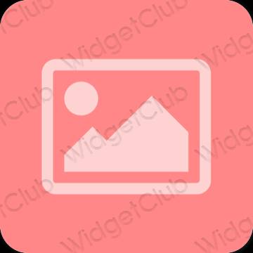 Estetik merah jambu Photos ikon aplikasi