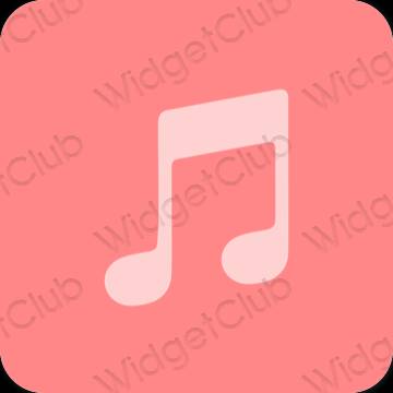 Estetinis rožinis Apple Music programėlių piktogramos