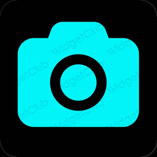 Esteetiline sinine Camera rakenduste ikoonid