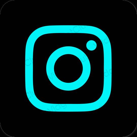 Estetik siyah Instagram uygulama simgeleri